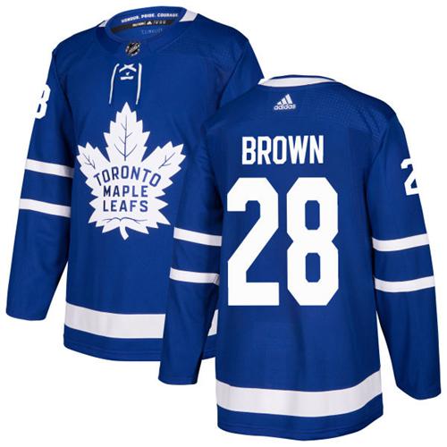 Adidas Men Toronto Maple Leafs 28 Connor Brown Blue Home Authentic Stitched NHL Jersey